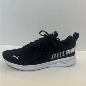 Puma Black Running Sneakers with White Midsole and Pink Logo